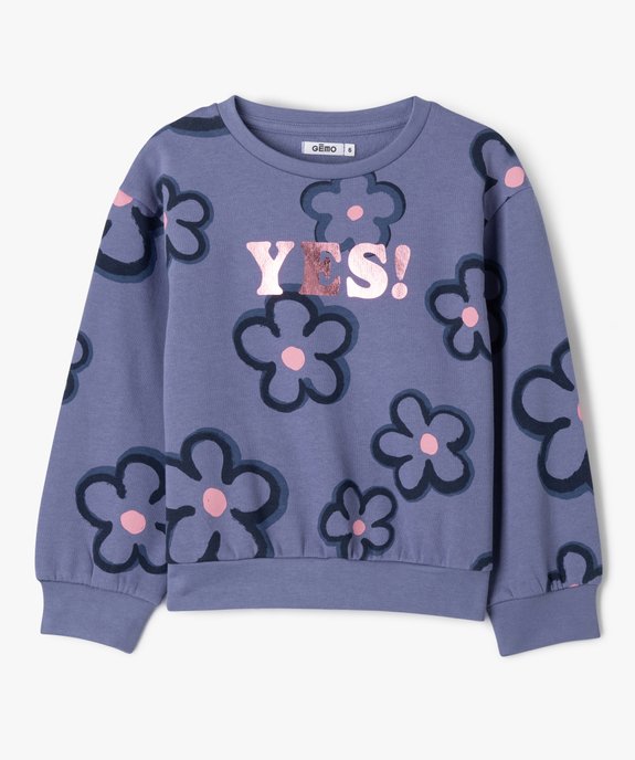 Sweat molletonné à motifs fille vue2 - GEMO (ENFANT) - GEMO