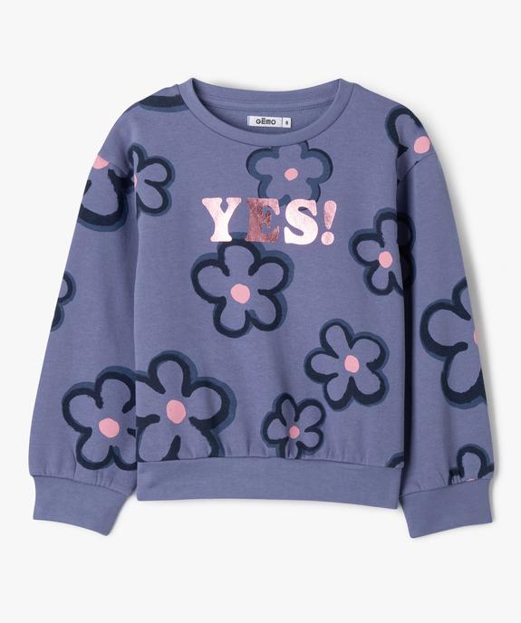 Sweat molletonné à motifs fille vue2 - GEMO (ENFANT) - GEMO