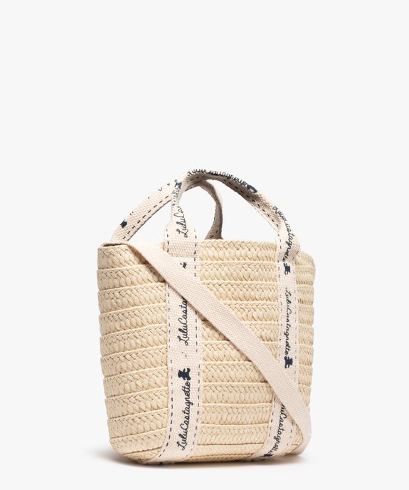 Sac en paille fille forme cabas avec bandoulière - LuluCastagnette vue2 - LULUCASTAGNETTE - GEMO