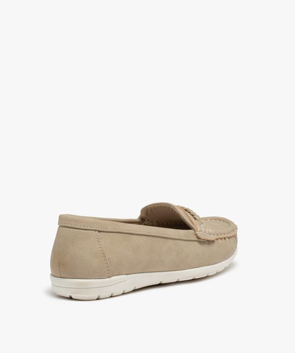 Mocassins femme unis à talon plat dessus souple vue4 - GEMO 4G FEMME - GEMO
