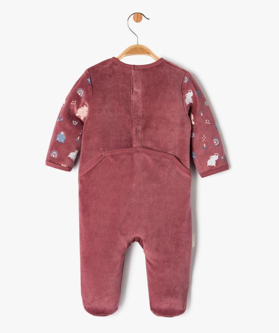 Pyjama dors-bien en velours bébé fille - Petit Béguin vue4 - PETIT BEGUIN - GEMO