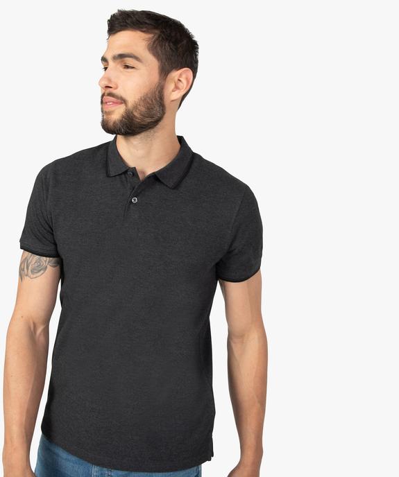Polo homme à manches courtes à liseré contrastant vue2 - GEMO 4G HOMME - GEMO