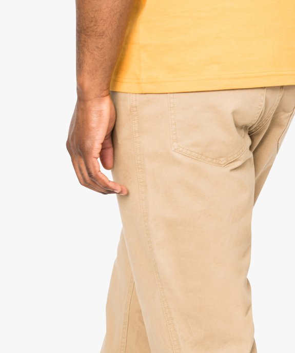 Pantalon homme 5 poches coupe regular en toile unie vue2 - GEMO (HOMME) - GEMO