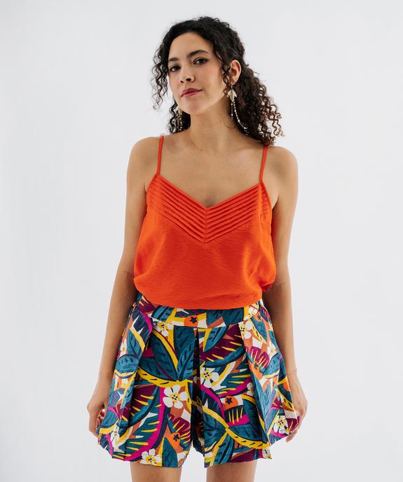 Top à bretelles en viscose femme vue1 - GEMO 4G FEMME - GEMO