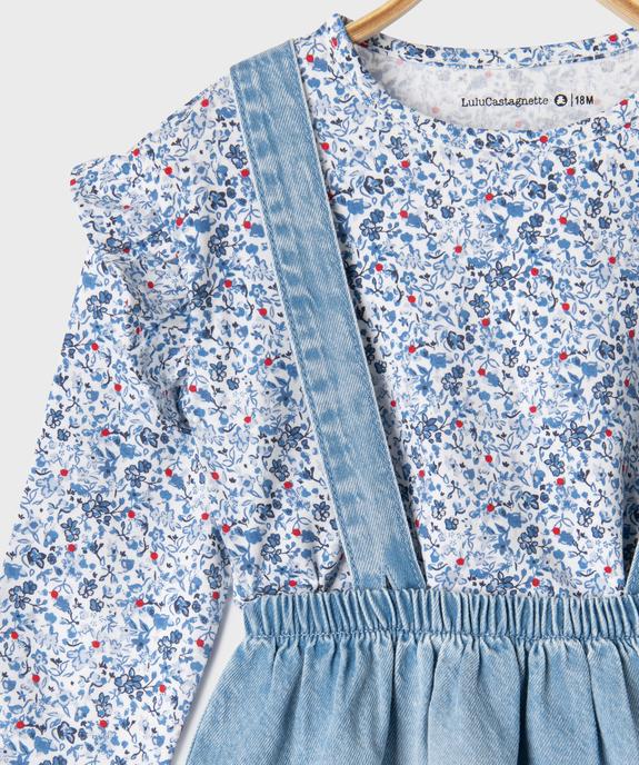 Ensemble 2 pièces bébé fille : tee-shirt et jupe à bretelles - LuluCastagnette vue3 - LULU CASTAGNETTE GEMO FOR GOOD - GEMO