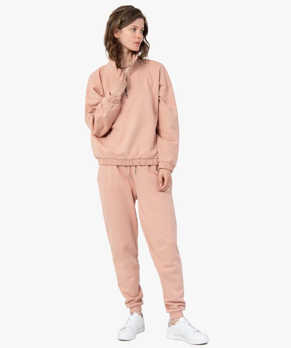 Sweat femme à col zippé intérieur molletonné vue5 - GEMO(FEMME PAP) - GEMO