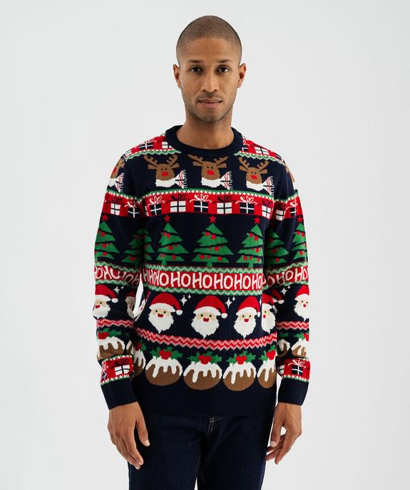 Pull de Noël à motifs jacquard homme vue1 - GEMO (HOMME) - GEMO