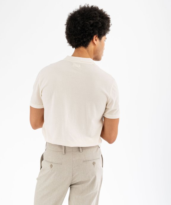Polo à manches courtes en maille piquée homme vue3 - GEMO 4G HOMME - GEMO