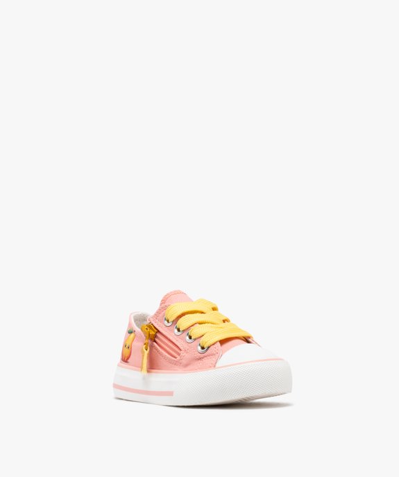Baskets basses en toile à lacets et zip bébé fille vue3 - LOVELY WINGS GEMO FOR GOOD - GEMO