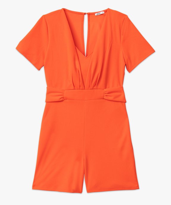 Combishort à manches courtes et col V drapé femme vue4 - GEMO(FEMME PAP) - GEMO