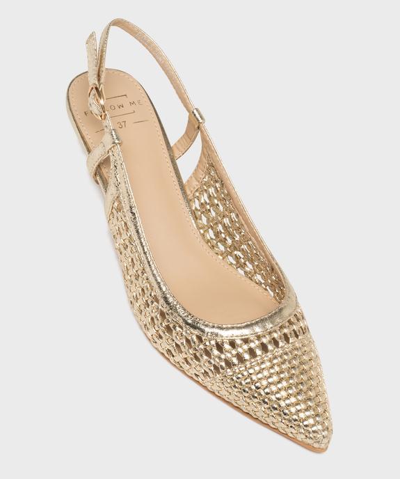 Escarpins slingbacks à tige tressée et ajourée femme vue5 - FOLLOW ME - GEMO