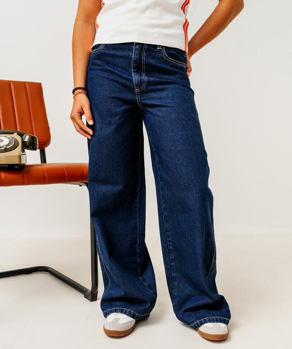 Jean wide leg en denim 100% coton fille vue4 - GEMO 4G FILLE - GEMO