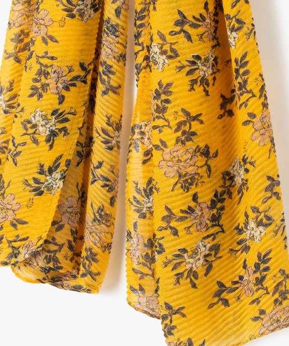 Foulard femme gaufré et fleuri vue2 - GEMO (ACCESS) - GEMO