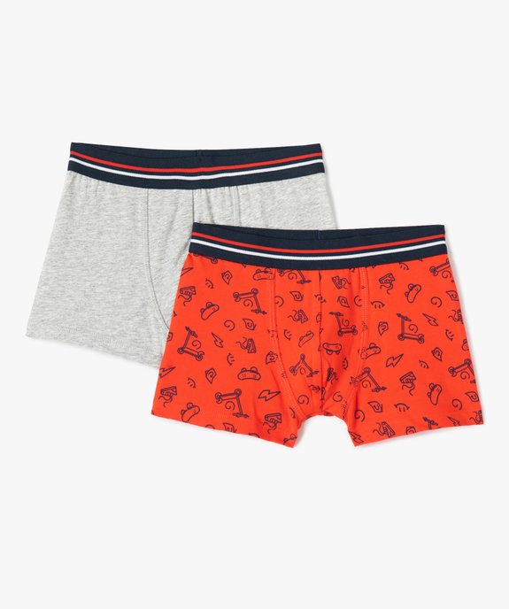 Boxer garçon contenant du coton biologique (lot de 2) vue1 - GEMO 4G GARCON - GEMO