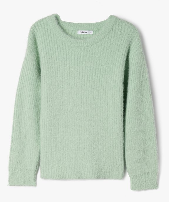 Pull en maille côtelée douce coupe ajustée fille vue1 - GEMO (ENFANT) - GEMO