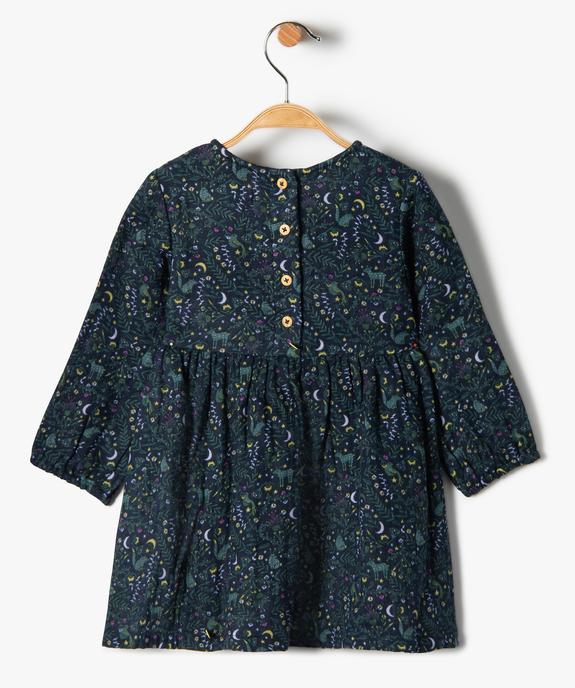 Robe bébé fille ample à manches longues en gaze de coton doublée vue3 - GEMO(BEBE DEBT) - GEMO