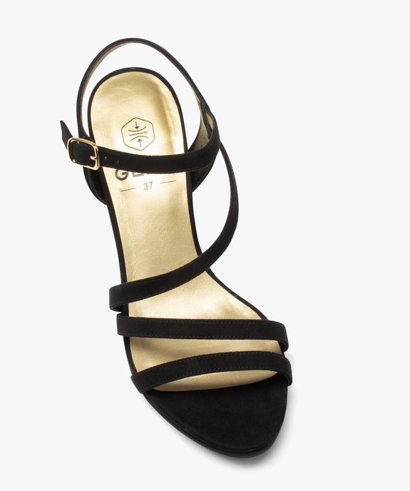 Sandales femme à talon haut en suédine avec brides vue5 - GEMO(URBAIN) - GEMO
