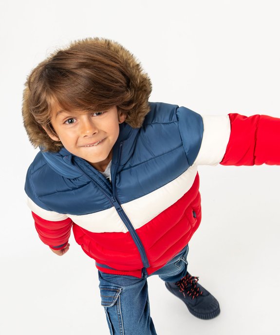 Blouson à capuche matelassé et doublé polaire garçon vue1 - GEMO 4G GARCON - GEMO