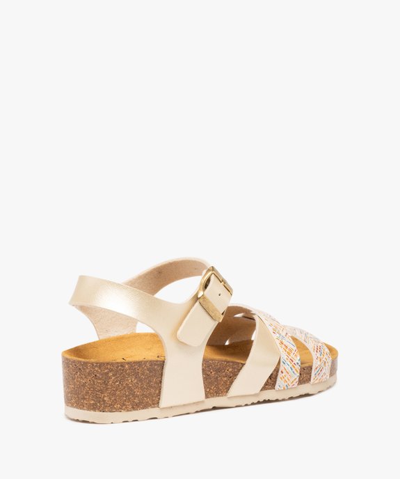 Sandales femme à semelle liège et brides fantaisie vue4 - GEMO (CASUAL) - GEMO