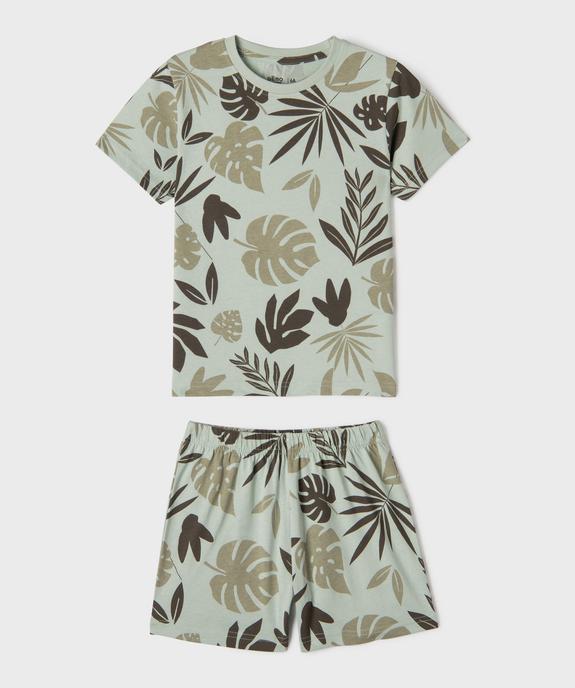 Pyjashort en jersey de coton imprimé garçon vue1 - GEMO 4G GARCON - GEMO