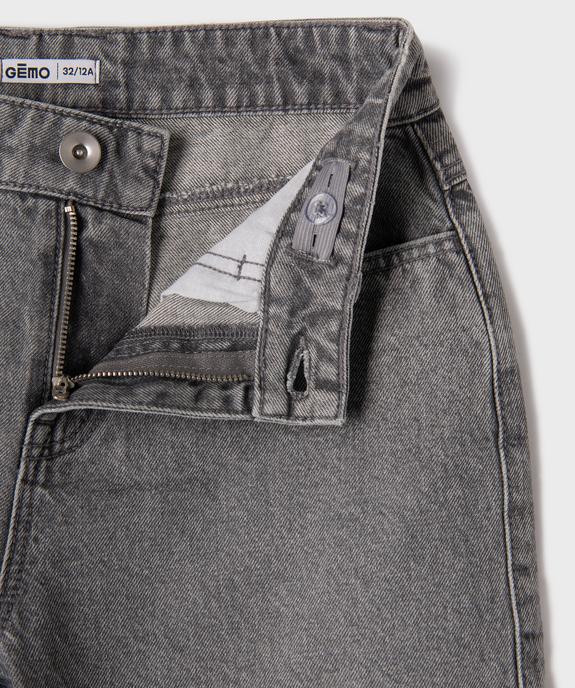 Short en jean droit et long à finition bord-franc fille vue2 - GEMO (JUNIOR) - GEMO