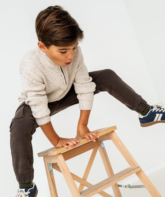 Pull en maille côtelée avec col montant zippé garçon - GEMO (ENFANT) Pull en maille côtelée avec col montant zippé garçon vue5 - GEMO (ENFANT) - GEMO