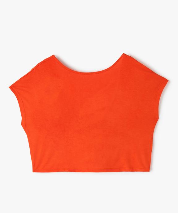 Tee-shirt fille crop top à dos ouvert vue1 - GEMO (JUNIOR) - GEMO