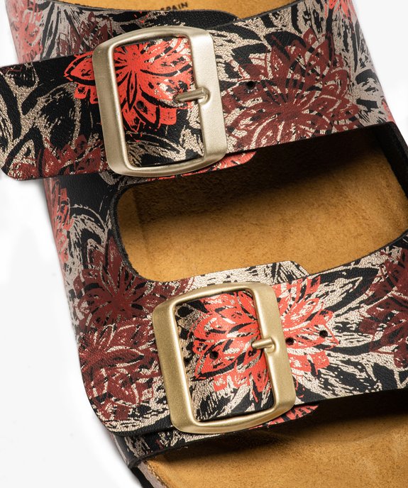 Mules femme à talon plat et double bride à boucle vue6 - GEMO (CASUAL) - GEMO