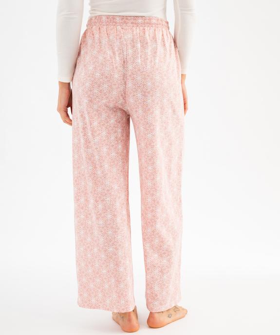 Pantalon de pyjama ample en coton femme vue3 - GEMO 4G FEMME - GEMO