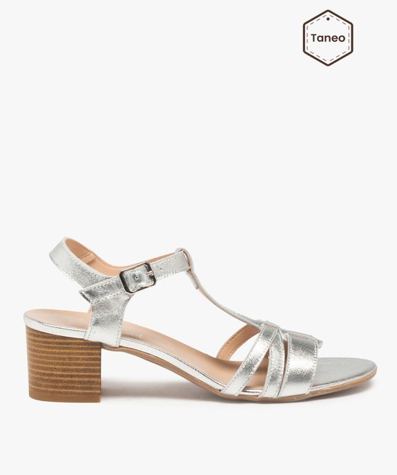 Sandales femme à talon et brides en cuir - Tanéo vue1 - TANEO - GEMO