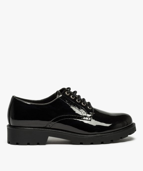 Derbies femme unis et vernis à semelle crantée vue1 - GEMO (CASUAL) - GEMO