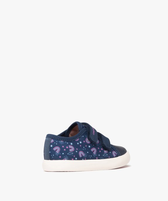 Baskets bébé fille en toile avec double scratch et à motifs - Geox vue4 - GEOX - GEMO
