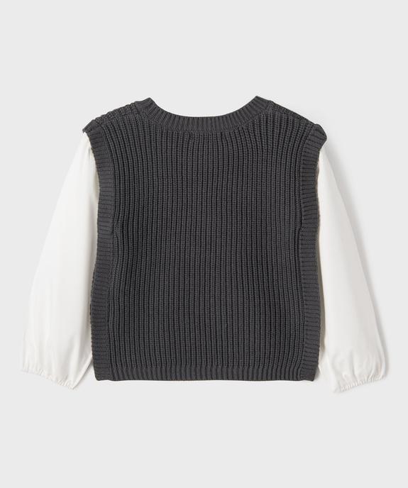 Pull 2 en 1 avec manches chemise fille vue6 - GEMO (ENFANT) - GEMO