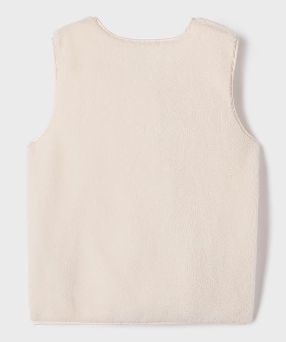 Gilet sans manche en maille sherpa fille vue3 - GEMO (JUNIOR) - GEMO