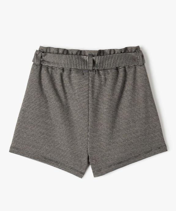Short fille taille haute à motif pied de poule vue4 - GEMO (ENFANT) - GEMO
