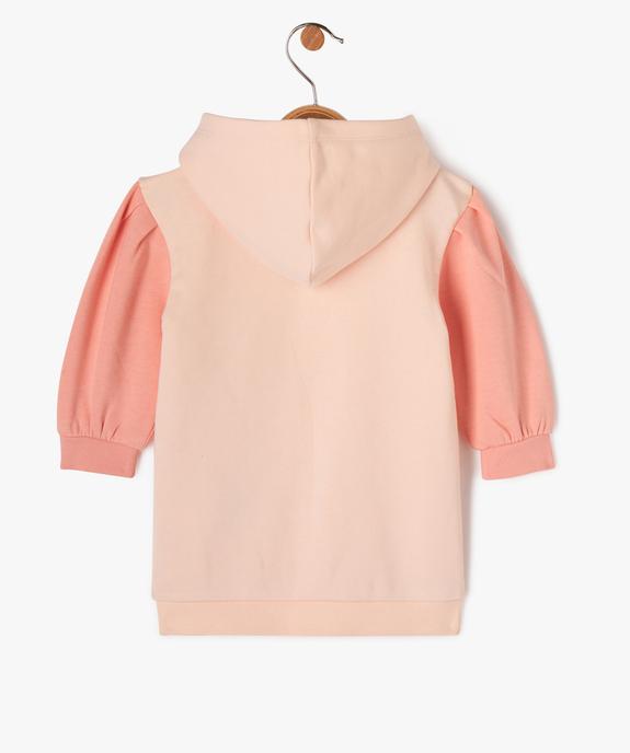 Robe sweat en maille douillette imprimée bébé fille  vue3 - GEMO 4G BEBE - GEMO