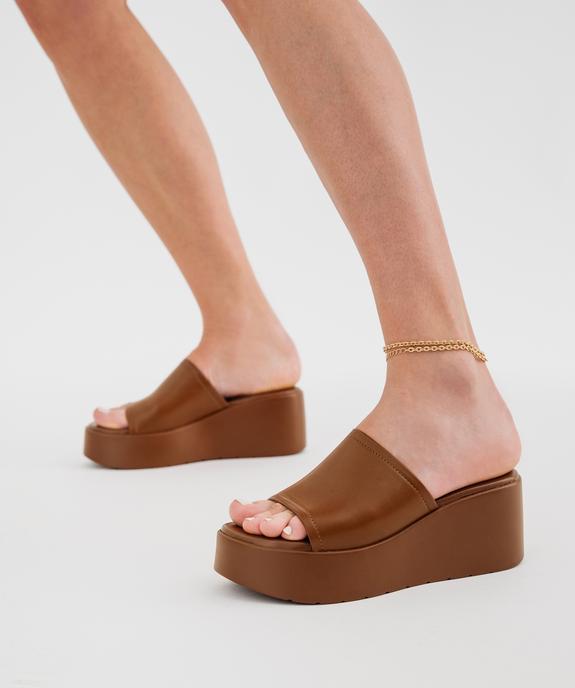 Mules à semelle plateforme et talon compensé femme vue1 - 5 MILES - GEMO