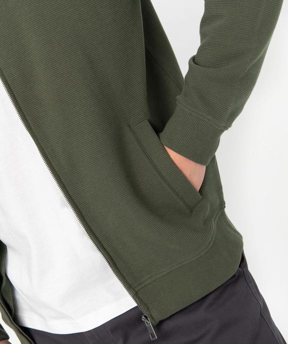 Sweat zippé en maille texturée homme vue2 - GEMO (HOMME) - GEMO