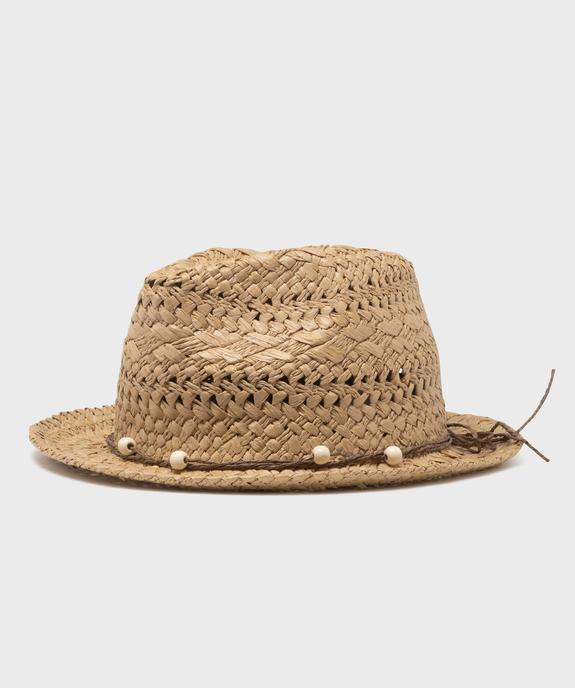 Chapeau trilby en paille de papier ajourée femme vue1 - GEMO (ACCESS) - GEMO