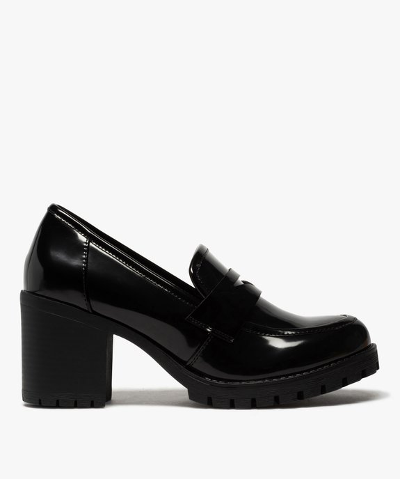 Mocassins femme unis à talon carré et semelle crantée vue1 - GEMO(URBAIN) - GEMO