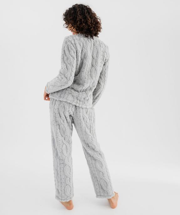 Pyjama en maille peluche douillette femme vue3 - GEMO(HOMWR FEM) - GEMO