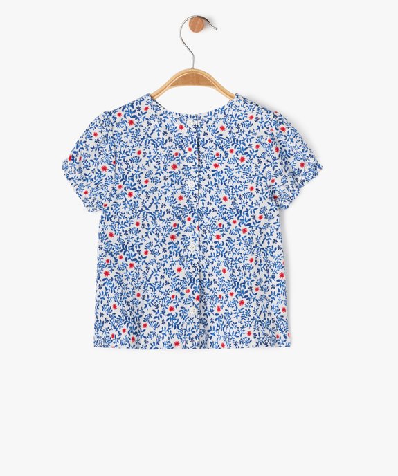 Blouse manches courtes ample et fluide à imprimé fleuri bébé fille vue3 - GEMO 4G BEBE - GEMO