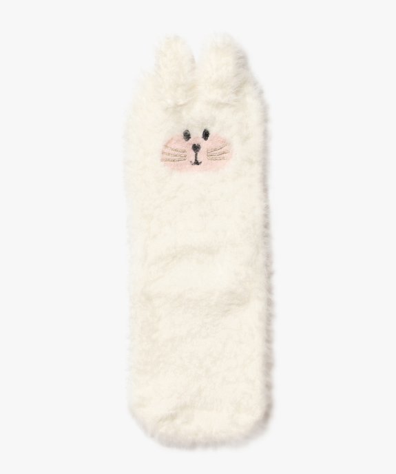 Chaussettes duveteuses avec motif lapin en relief fille vue1 - GEMO (ENFANT) - GEMO
