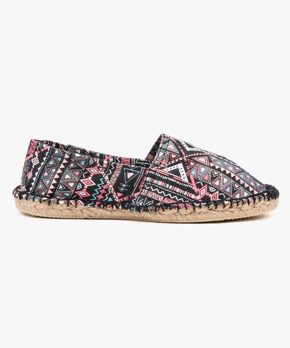 Espadrilles femme à talon plat dessus toile vue1 - GEMO (PLAGE) - GEMO