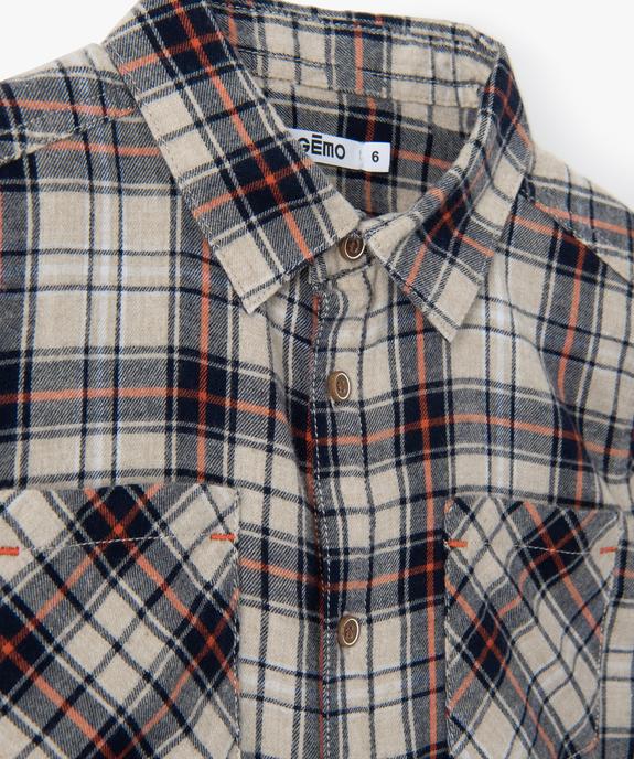 Chemise garçon à carreaux 100% coton vue3 - GEMO (ENFANT) - GEMO