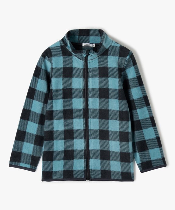 Gilet garçon zippée en polaire à carreaux vue1 - GEMO (ENFANT) - GEMO
