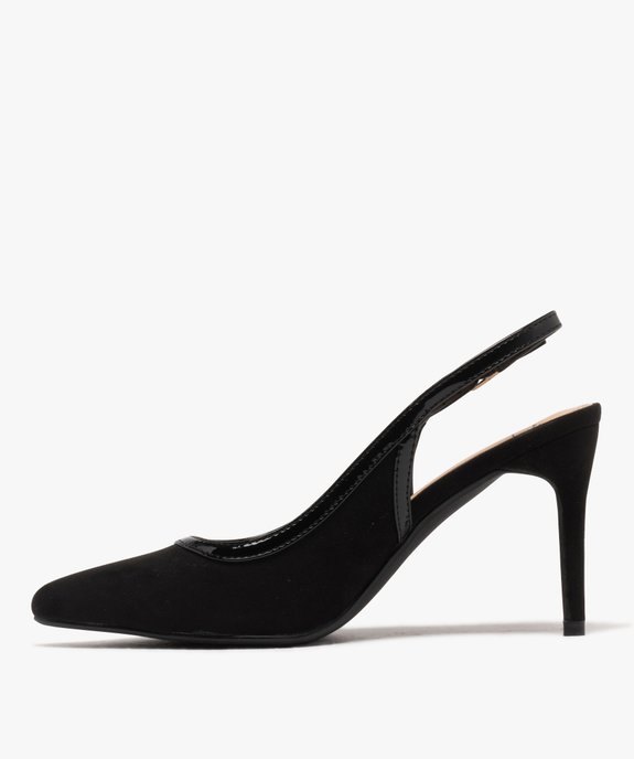 Escarpins sling-back en suédine et verni femme - Valentina Baldano vue3 - VALENTINA BALDA - GEMO