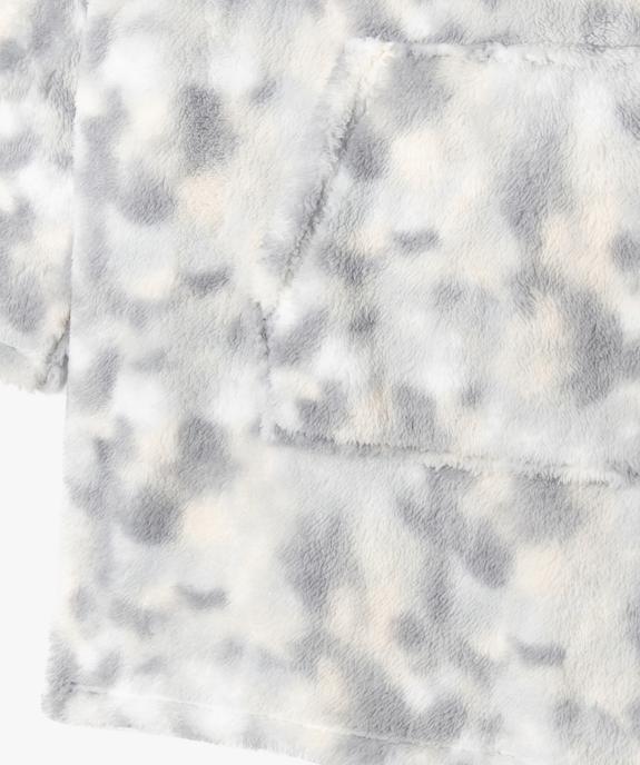 Veste d’intérieur à capuche en maille peluche fille vue2 - GEMO (JUNIOR) - GEMO