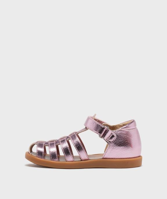 Sandales métallisées à talon et bout fermés fille - Berlingot by Pom d'Api vue3 - BERLINGOT BY POM D'API (M) - GEMO