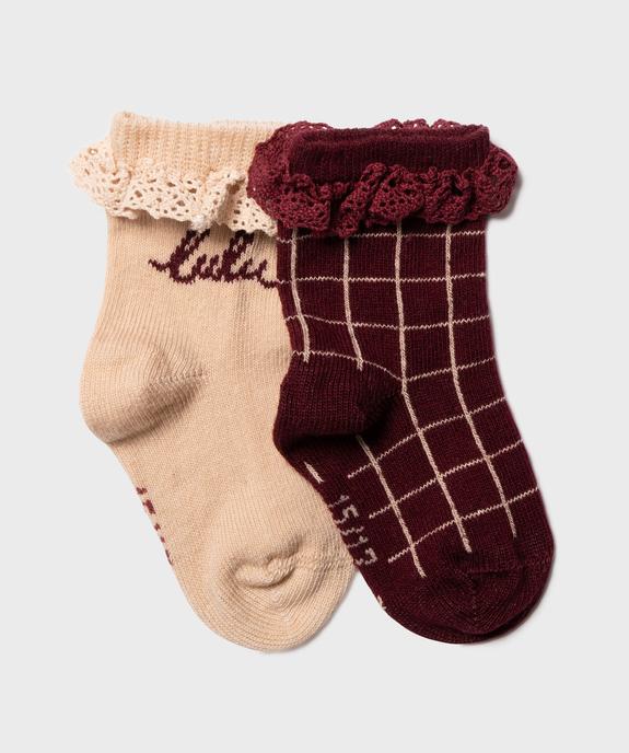 Chaussettes avec dentelle sur la tige bébé fille (lot de 2) - LuluCastagnette vue1 - LULUCASTAGNETTE - GEMO